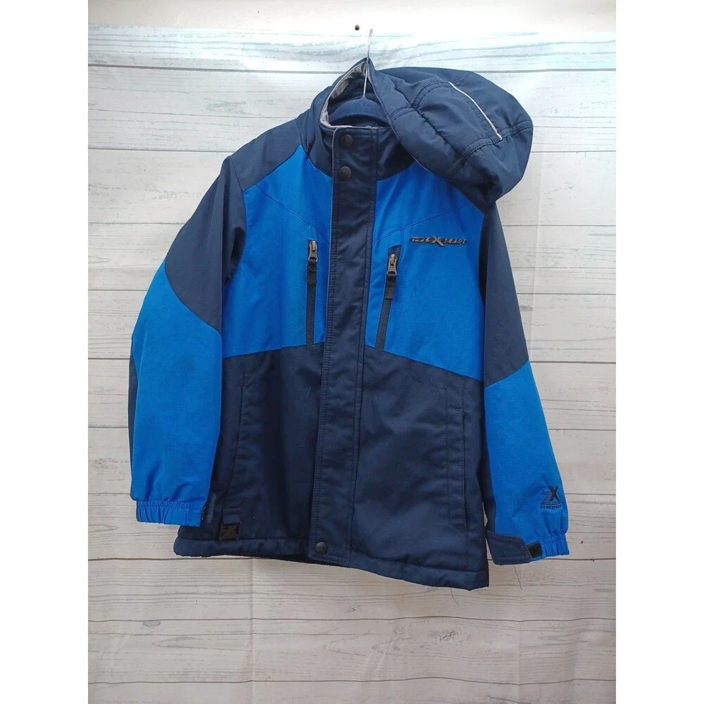 Zero XPosur Ski Jacket Boys Small 6/7 Blue Black Winter Coat